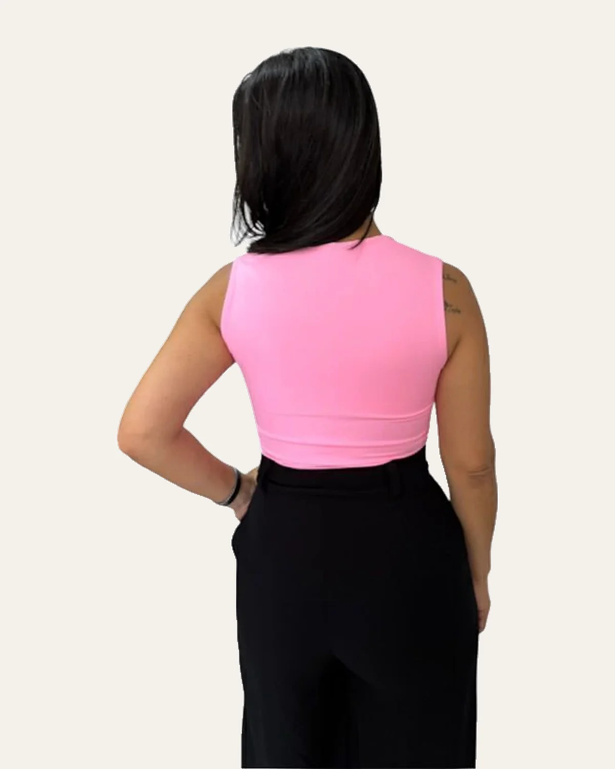 Blusa poliamida decote quadrado Preto, foto 10