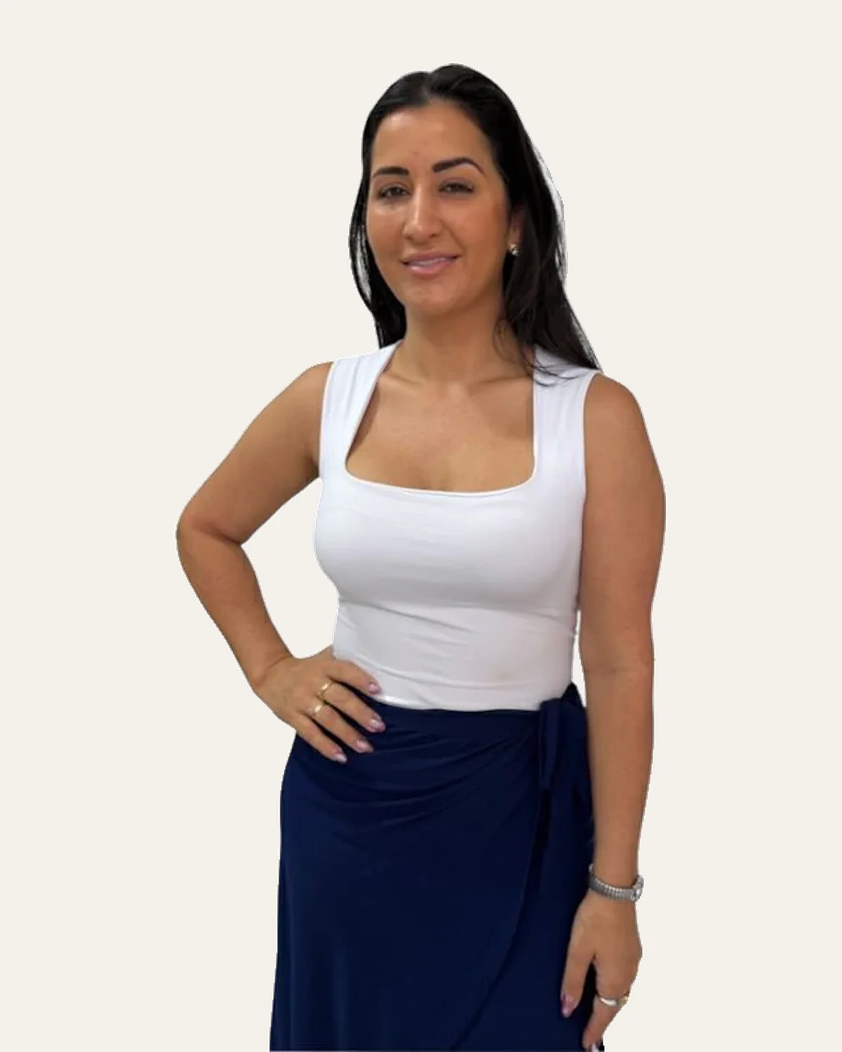 Body poliamida decote quadrado Azul Claro, foto 3