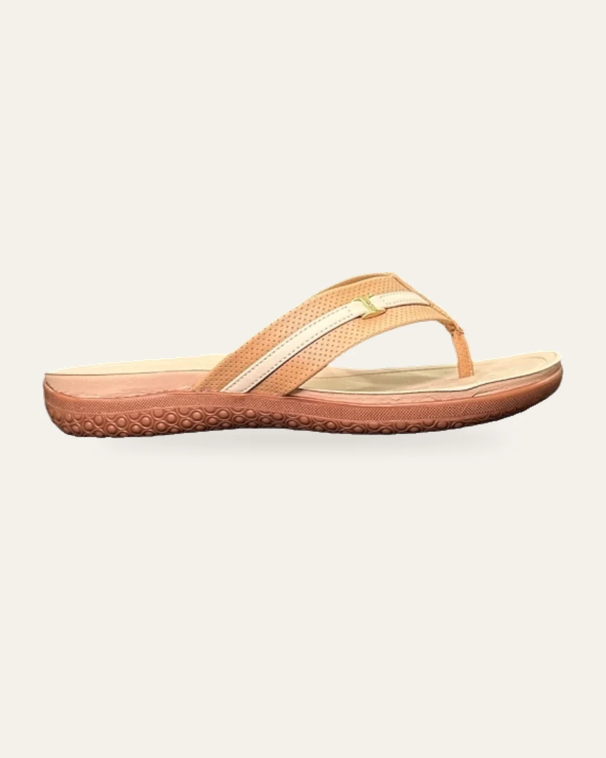 Chinelo rasteira tan creme