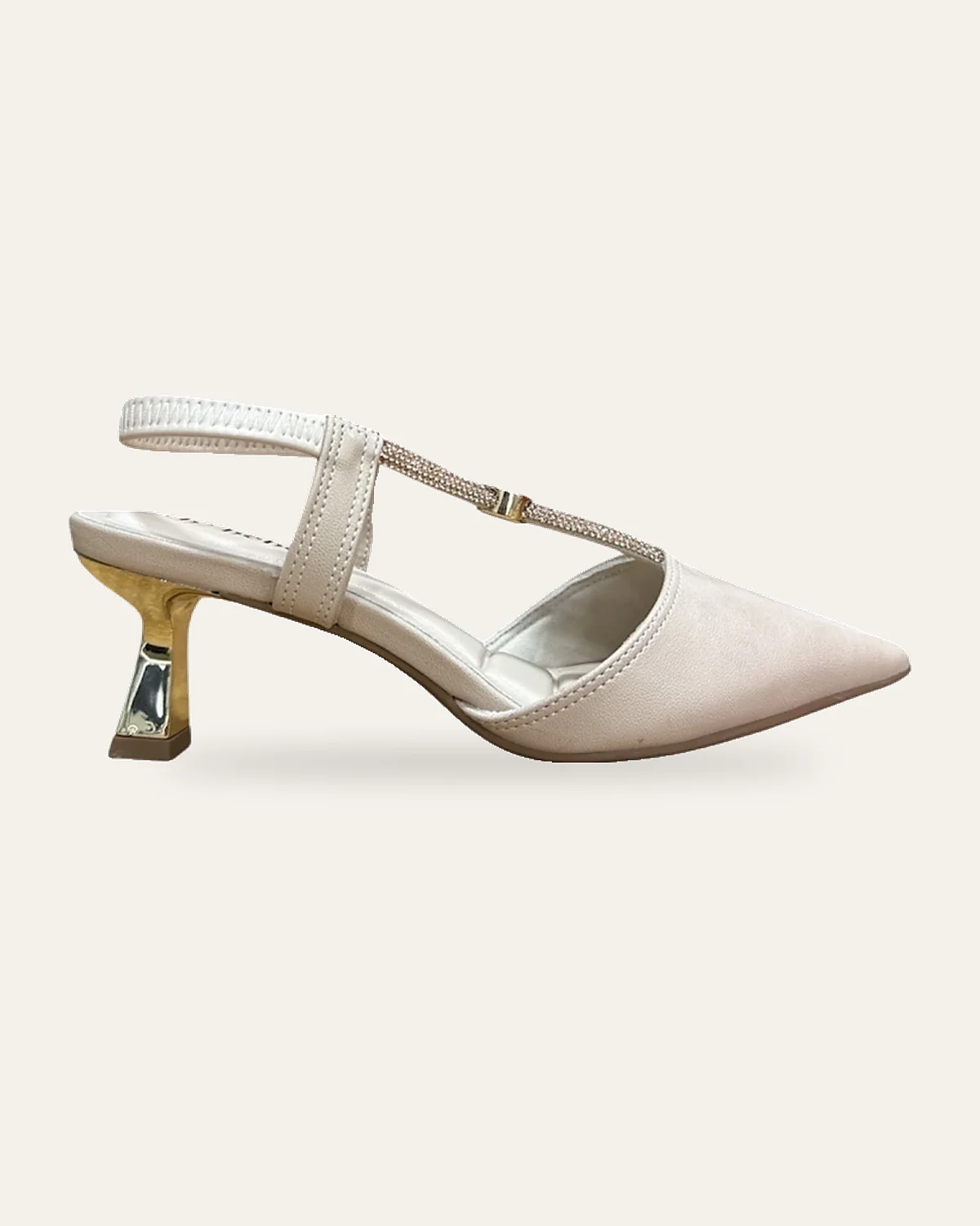 Scarpin strass nude